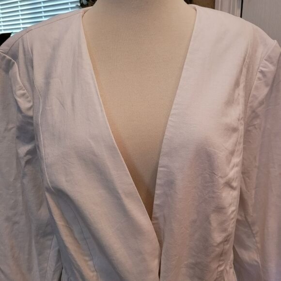 Lane Bryant Linen Blend Utility Jacket White Size 20 1X 2X Contemporary Modern - Picture 2 of 7